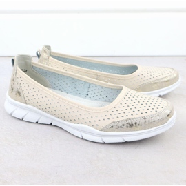 Kožne balerine Otvorene udobnosti Beige Vinceza 95323 bež 2