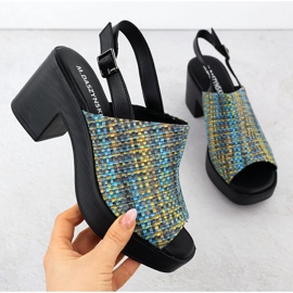 Ženske sandale na pletenici M. Daszyński MR23126-7 plava 1