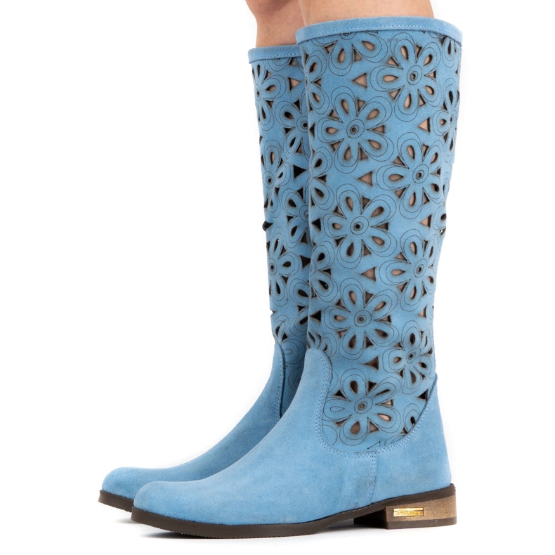 Olivier Ženske plave ažurne čizme plava 2