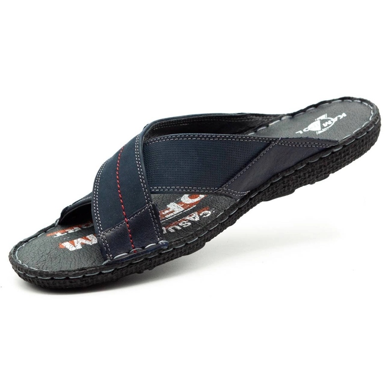 Kampol Muške kožne papuče 200 / N tamnoplave plava 2