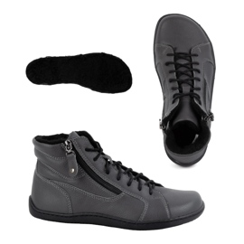 Olivier Ženske minimalističke zimske kožne cipele za bosu 1261 sive siva 1