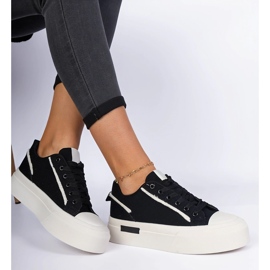 Crne tenisice za tkanine na platformi crno 1