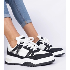 Crno -bijele tenisice s gustim čipkama crna 2