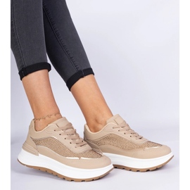 Smeđe ženske tenisice s cirkonima smeđa 1