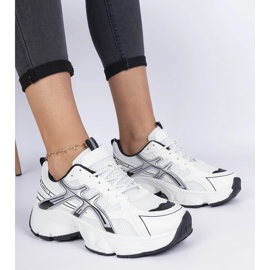 Crne ženske tenisice s masivnim đonom bijela 1