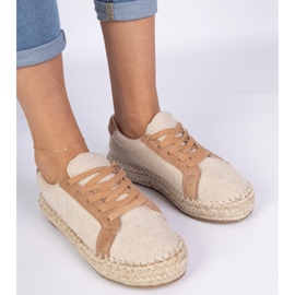 Smeđa ženska čipka -up espadrilles 2