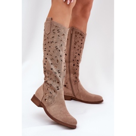 S.Barski Openwork Flat Heels Hy51-176 Beige bež 2