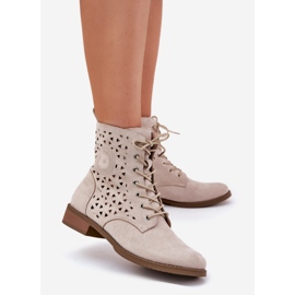 Jezzi Botovi s otvorenim uzorkom za laganu bravu na plaži bež 1