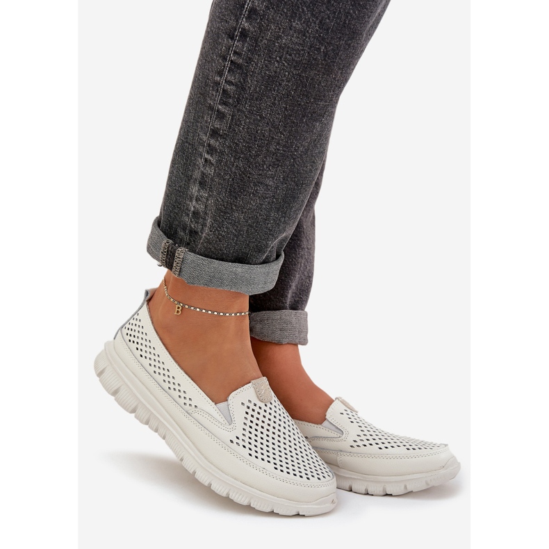 Evento Lagana kožna otvorena loafers 24pb18-6870 bijela 1