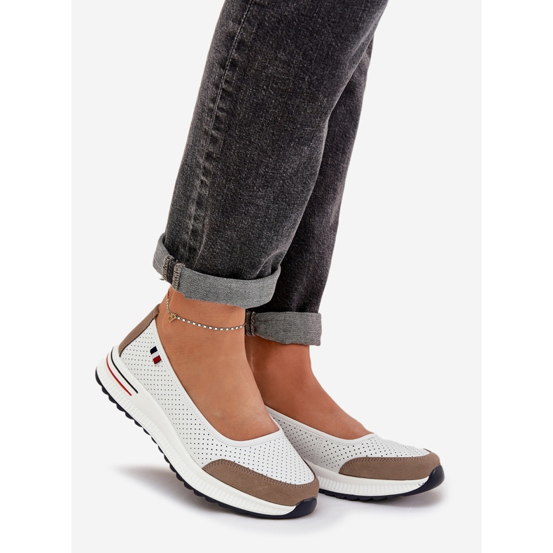 Bijela kožna balerina 1