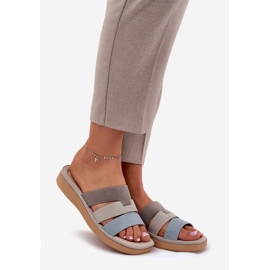 Udobne bež-plave ženske papuče 1