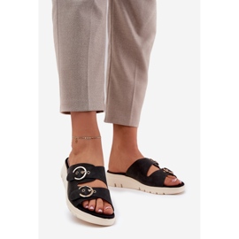 Lagani ženski klinovi s crnim kopčama crno 1