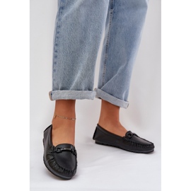 S.Barski Ravne kožne looferi s ukrasom S. Barski LR51-547 crni crno 2