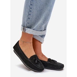 Ženski ravni klasični antilop Moccasins S.Barski LR51-548 Black crna 1