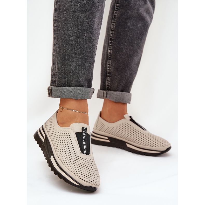 S.Barski Užene ženske cipele izrađene od prirodne kože S. barski LR51-672 bež 2