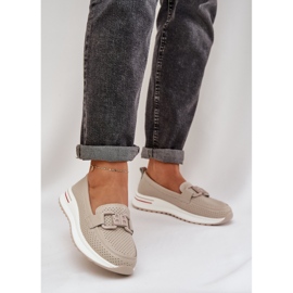 S.Barski Ženske kožne loofere na platformi S. Barski LR51-556 bež 2