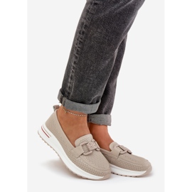 S.Barski Ženske kožne loofere na platformi S. Barski LR51-556 bež 1