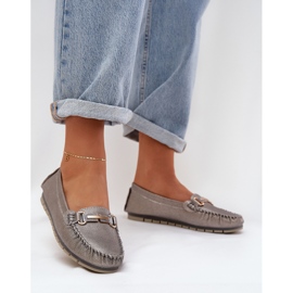 S.Barski Glitter Flat Loafers izrađen od prirodne kože D&amp;A LR51-546 Silver srebro 2
