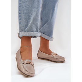 S.Barski Glitter ravni looferi izrađeni od D&amp;A LR51-546 Prirodna koža zlatna 2