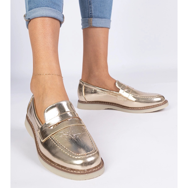 Golden Classic Women Loafers zlatni 1