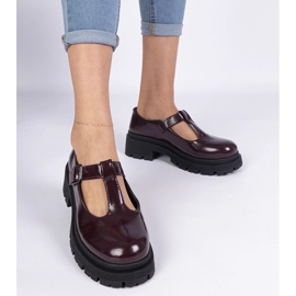 Burgundske cipele na ekološkoj platformi crvena 1