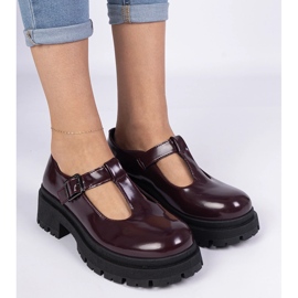 Burgundske cipele na ekološkoj platformi crvena 2