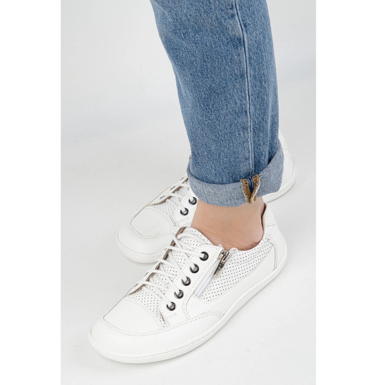 Olivier Bosonoge žene minimalističke kožne tenisice 770 perforirane bijele boje bijela 2