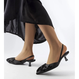 Crne visoke potpetice s lukom crno 1