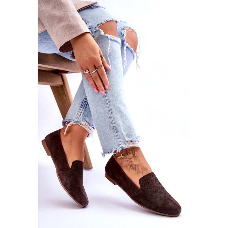 S.Barski Udobne mokasine od brušene kože smeđe Giovane smeđa 5