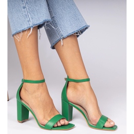 Zelene sandale na visoku petu zelena 2
