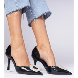 Crne visoke pete ukrašene cirkonima crna 1