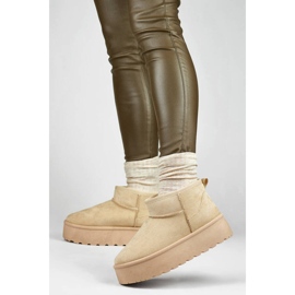 Ženske čizme za snijeg s platformom, svijetlo bež TL242-BE 2