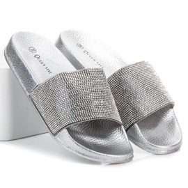 Queen Vivi Papuče s kristalima siva 1