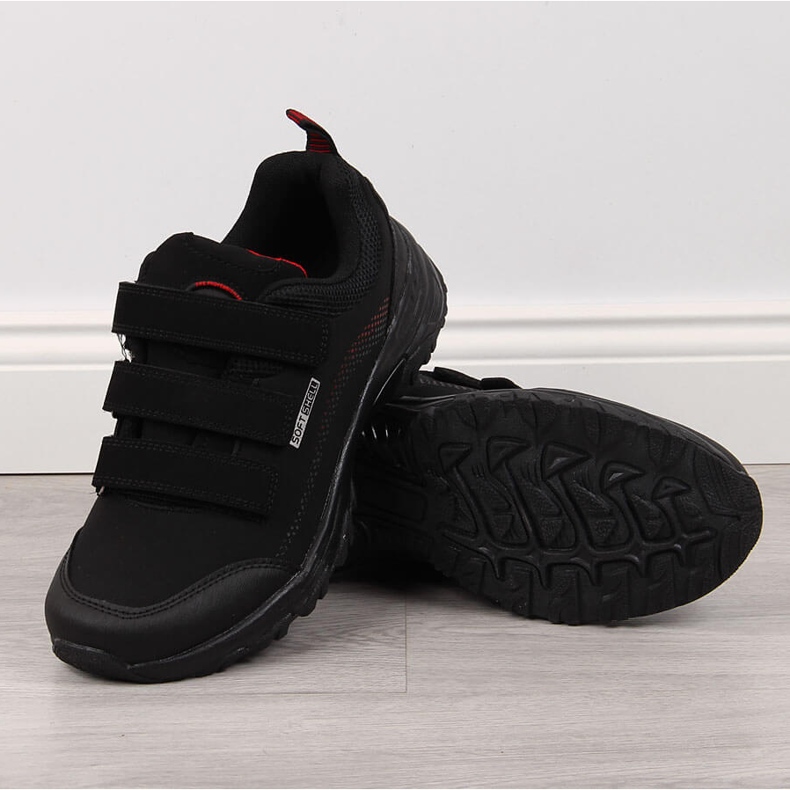 Trekking cipele s čičak vodootpornim crno-crvenim American Club 1