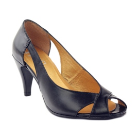 PEES crne kožne pumpe crno 1
