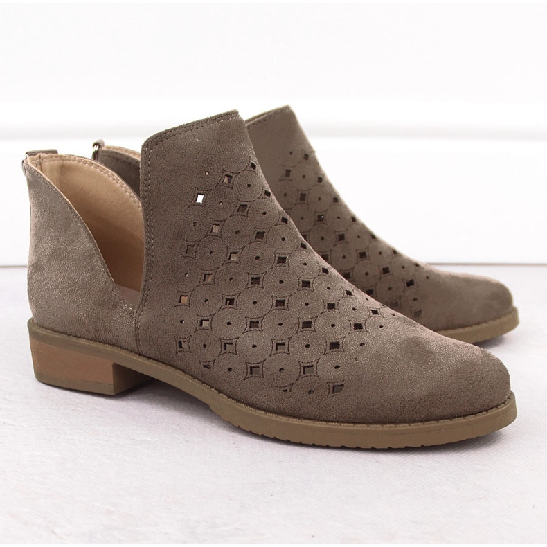 M. DASZYŃSKI Ženske natikače od brušene kože, smeđe M.Daszyński SA62-102 smeđa 2