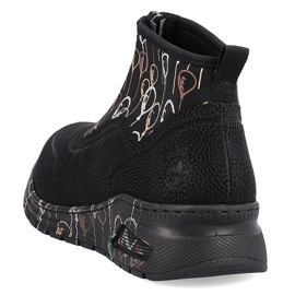 Gležnjače ženske sportske tenisice s patentnim zatvaračem crne Rieker M4953-00 crna 1