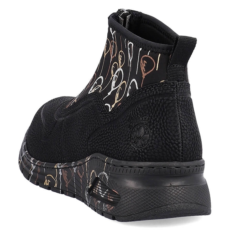 Gležnjače ženske sportske tenisice s patentnim zatvaračem crne Rieker M4953-00 crna 1