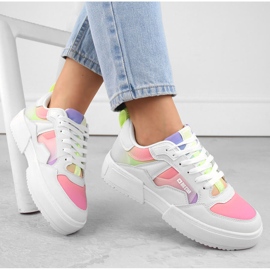 Ženske višebojne sportske cipele s platformom Big Star NN274359 bijela 2