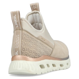 Ženske udobne visoke cipele bež boje Rieker M6053-62 1