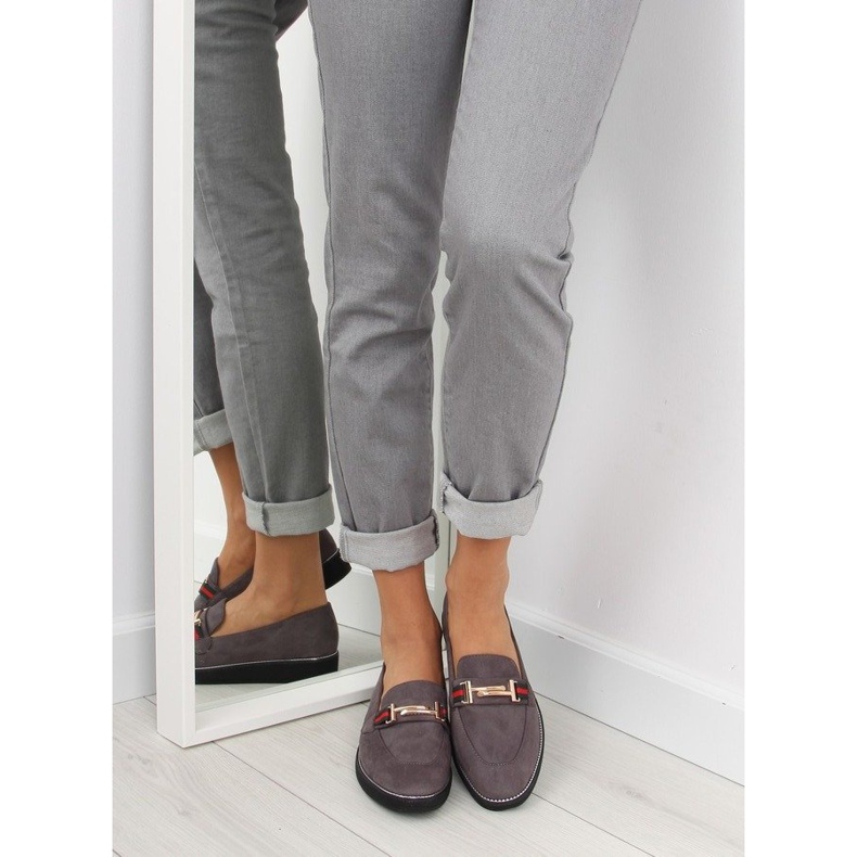 Siva Ženske sive mokasinke S0-204 sive 1