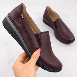 Udobne cherry ženske kožne cipele Helios 350-2 crvena 1