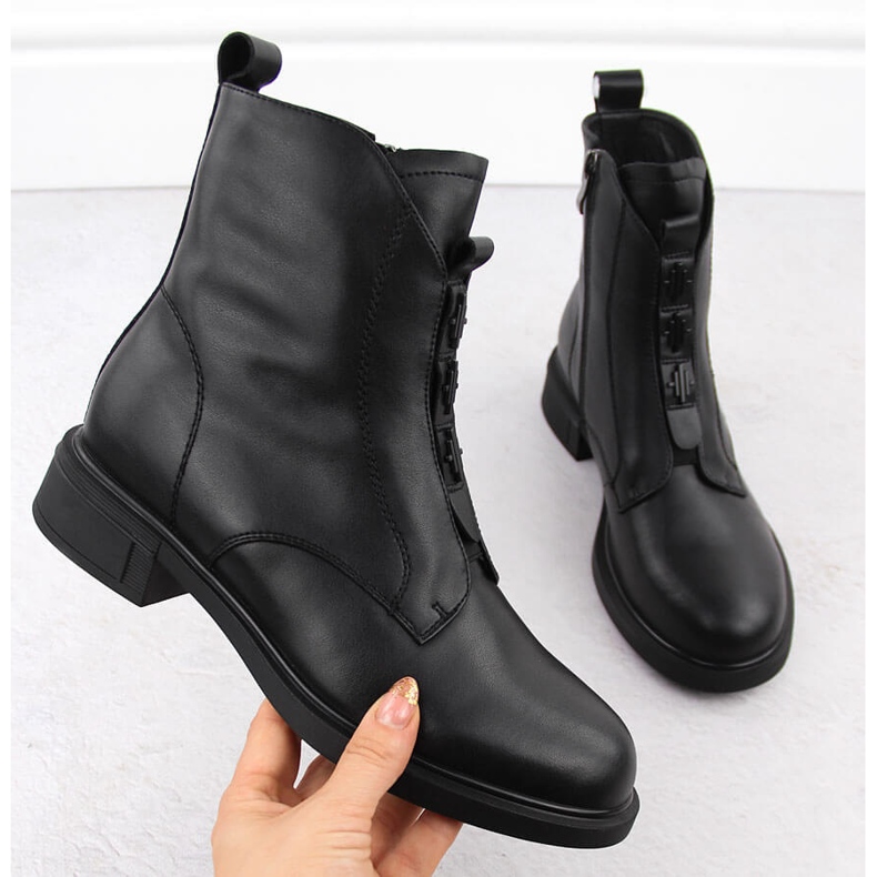 Crne ženske kožne čizme D&amp;A S.Barski Premium Collection CR42-080 crno 1