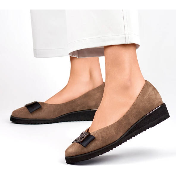 Ženske antilop cipele s taupe ukrasom GD-FL766T bež 2