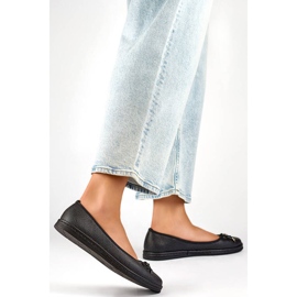 Ženske udobne crne balerinke s mašnom GD-XR392A-B crna 2