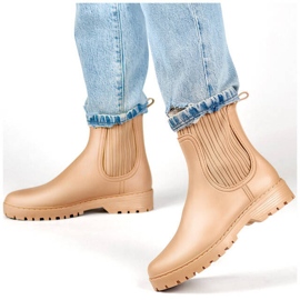 Ženske Chelsea čizme s elastičnim gornjištem i čarapom, bež S27BE 1