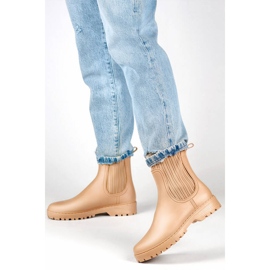 Ženske Chelsea čizme s elastičnim gornjištem i čarapom, bež S27BE 2