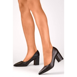 Ženske salonke na šiljati vrh, crne, KJ-42B crno 2