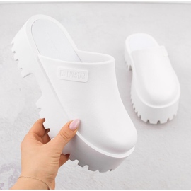 Ženske bijele Big Star NN274015 japanke s masivnim potplatom bijela 1