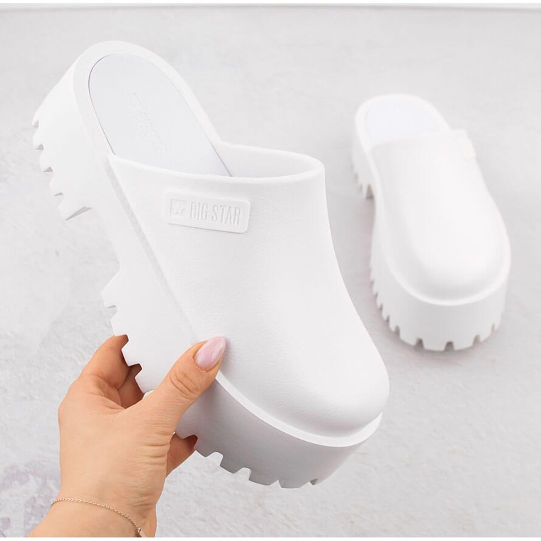 Ženske bijele Big Star NN274015 japanke s masivnim potplatom bijela 1